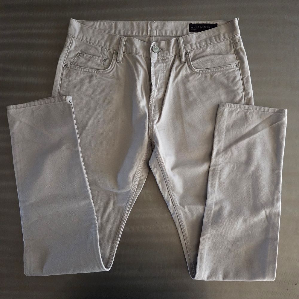 All Saints Sodium Pistols Fit Jeans Gray Button Fly Minimal Streetwear 32